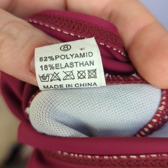 Berry Pink Maternity Adjustable Strap Stretchy Swimsuit Size Large - Picture 4 of 9